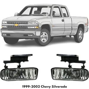 Front Fog Lights Lamps Left & Right Side For 1999-2002 Chevy Silverado - Imagen 1 de 7