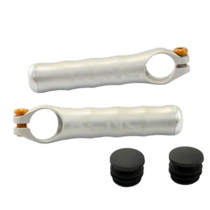 KCNC BE1 Ultralight 7075 Alloy Bar Ends w/ Bar End Plugs , Silver - Picture 1 of 4