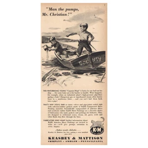 1947 Keasbey & Mattison: Man the Pumps Mr Christian Vintage Print Ad - Picture 1 of 1