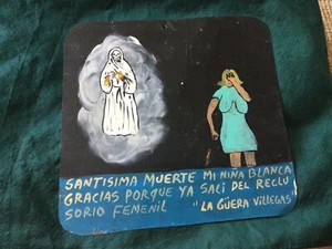 Fabulous & Rare Original Vintage Spanish Prison Art On Tin Villegas Outsider Art - Picture 1 of 8