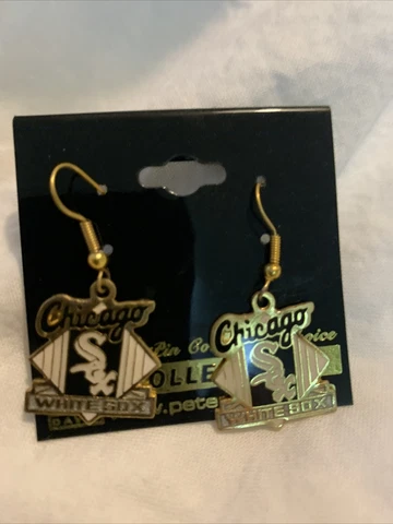 CHICAGO WHITE SOX PETER DAVID COLLECTIBLE MLB BASEBALL TEAM LOGO EARRINGS NEW Cover