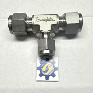 Swagelok SS-600-3-6-4 Reduzierüberwurf T-Stück Verschraubung 3/8” 3/8” 1/4” Schlauch - Bild 1 von 2