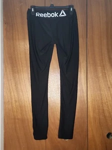 Reebom Women's Black Leggings Size Small Casual Workout Athletic Comfort Logo - Picture 1 of 3