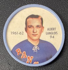 1961-62 SHIRRIFF SALADA COINS NHL Hockey #94 Albert Langlois New York Rangers NM