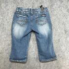 Zana Di Jeans Juniors Size 11 Faded Capri Denim 5 Pocket Medium Wash Stretch