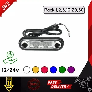 12V/24V KELSA BAR FLUSH FIT LED MARKER LIGHTS LAMPS WHITE/AMBER/RED/BLUE/GREEN - Picture 1 of 18