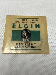 15/0 GRÖSSE ELGIN GEBLÄUTER STAHL TASCHENUHR MAINSPRING 5550 300D 0,107MM 0,0042 - Bild 1 von 2