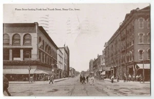 Postal de Sioux City, IA Iowa 1908, escena de Pierce Street - Imagen 1 de 3