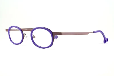 Rare Authentic Anne et Valentin FLOWER U 76 39mm Purple Brown Glasses France - Image 1 of 4