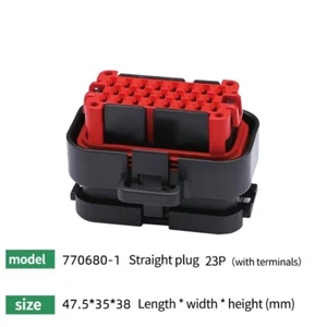 Conector sellado 23 vías 770680-1 con terminales ranura para llave color negro 4 y 14 - Imagen 1 de 4