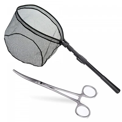 Faltbarer Spinnkescher Gummiert 113cm Gebogene Hakenlöser Zange Set Zite Fishing