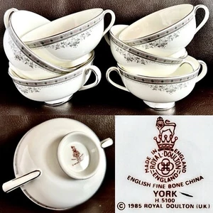 6 Rare 1985 Royal Doulton “York” (H5100) Bone China Soup Bowls (6”/15cm, 1.1kg) - Picture 1 of 24