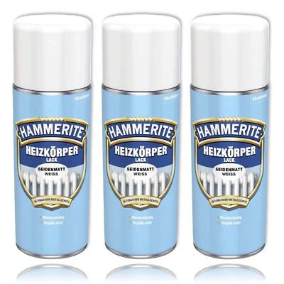 3x Hammerite HEIZKÖRPER-LACK WEISS MATT 400ml Spray Metallschutzlack Heizung - Bild 1 von 2