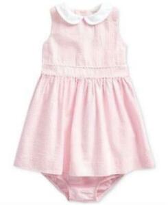 Polo Ralph Lauren Girls Cotton Seersucker Dress and Bloomer,18 Months