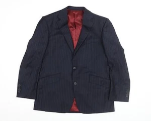 Marks and Spencer Men's Blue Striped Blazer 40R - Picture 1 of 12