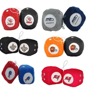 New NFL Pick Your Team Rear View Mirror Soft Plush Fuzzy Hanging Dice - Picture 1 of 31