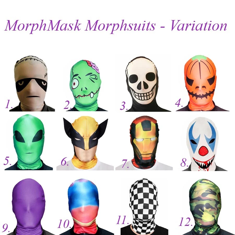 MORPHSUITS MORPHMASK # Karneval Halloween Totenkopf Gesicht Maske Strumpfmaske - Bild 1 von 1