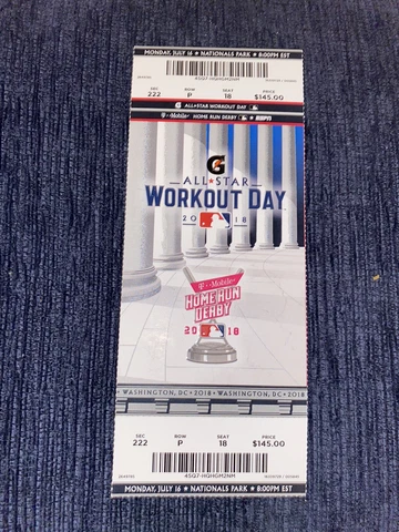 2018 MLB All Star Home Run Derby Ticket Washington Nationals Bryce Harper Qty Cover
