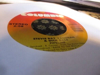 1987 STEVIE RAY VAUGHAN & DICK DALE Pipeline 7" Columbia 38-07340 Blues Rock VG - Image 1 of 2
