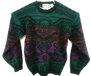 Himalaya Outfitters Men's Sweater Size LargeT L/S Crew Neck Multi-color Geo - Picture 1 of 7