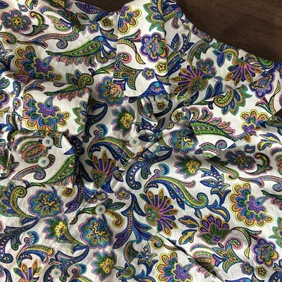 Camisa Alan River Paisley Abotonada Talla L Multicolor Blanca Manga Larga Foto 1 de 4