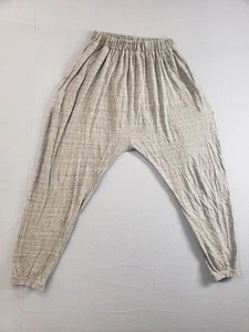 Ichi Antiquites Women Pants One Size Gray Elastics Waist High Rise Cotton PullOn - Picture 1 of 19