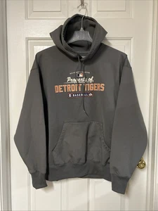 Detroit Tigers MLB Majestic Therma Base Pullover Sudadera con Capucha Gris Para Hombres L - Imagen 1 de 7