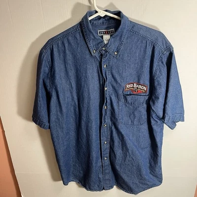 Vintage Red Baron Button Up Shirt Men’s Large Advertisement - Image 1 of 4