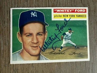 Whitey Ford autographed 1956 Topps baseball card #240 - Image 1 of 2
