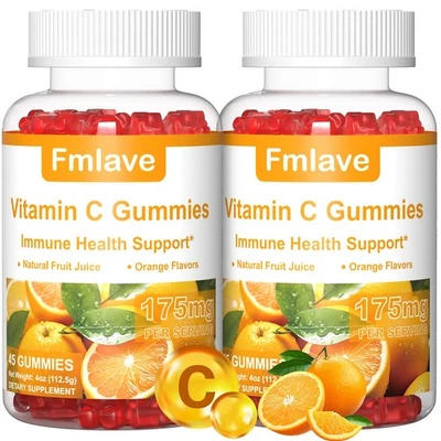 Gomitas Suplemento Vitamina C, Naranja, 175 mg, 45 CT (PAQUETE DE 2) Salud Ocular e Inmune Foto 1 de 4