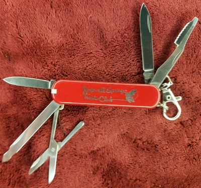 Navaja suiza ejecutiva Victorinox roja 74 mm impresión Rockwell Springs Trout Club Foto 1 de 4