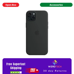 Official Genuine Apple IPhone 15 Plus Silicone Case Magsafe Black - New Open box - Picture 1 of 8