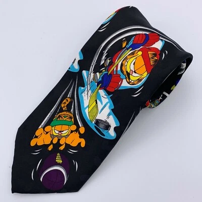 Gravata masculina golfe futebol beisebol basquete esporte Paws Addiction Garfield novidade - Imagem 1 de 4