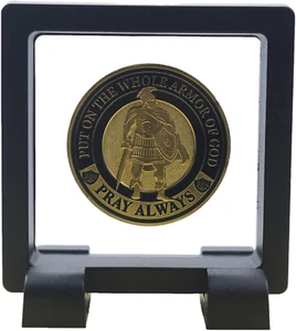 Challenge Coin Holder, Single Coin Display Case, 3D Floating Clear Frame with  - Picture 1 of 12