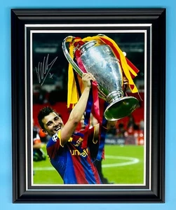 David Villa Signed Photo Framed & COA Football Autograph Barcelona Poster - Picture 1 of 10