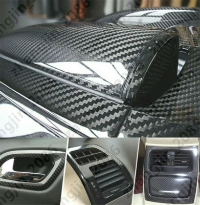 Auto Accessories 5D Glossy Carbon Fiber Vinyl Film Car Interior Wrap Stickers - Image 1 of 4