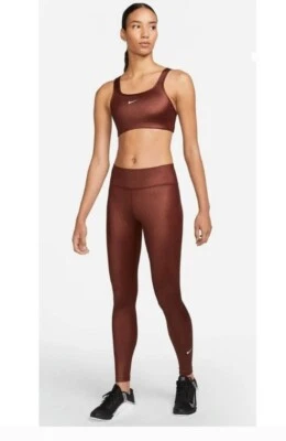 Mujer The Nike One Dri-fit Tiro Medio Bronce Brillo Leggings Talla 2XLARGE  Foto 1 de 4
