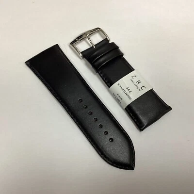 ZRC Bracelet Montre 30MM - cuir Veau Fait Main Étanche Noir - NEUF - Photo 1/3