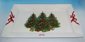 MARTHA STEWART Collection HOLIDAY GARDEN Christmas Tree Collectible PLATTER - Picture 1 of 1