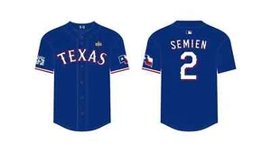 Camiseta 2024 SGA Texas Rangers Marcus Semien 23 Campeones de la Serie Mundial XL, USADA EN EXCELENTE ESTADO - Imagen 1 de 8