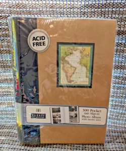 NEW Burnes of Boston Photo Album W/Atlas Image 300 4x6 W/ Memo Area Acid Free - Picture 1 of 7