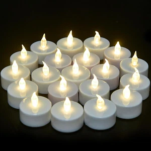 Flameless Tea Lights Candles - Realistic LED Flickering Operated Tea Lights Stea - Picture 1 of 7