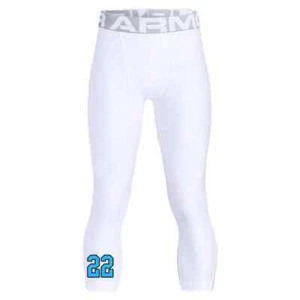 Under Armour Boys HeatGear 3/4 Compression Leggings -XL White - Picture 1 of 10