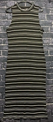 Vestido Suéter Xhilaration Para Mujer XL Negro Blanco Rayas Elastizado Sin Mangas Informal Foto 1 de 4