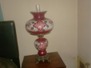 Antique Vintage Victorian Large Gone With the Wind Parlor/Hurricane Lamp