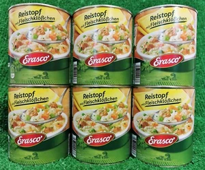 (3,85€/L) 6x Erasco Reistopf mit Fleischklößchen Fertiggericht Reissuppe 800g Ds - Bild 1 von 1