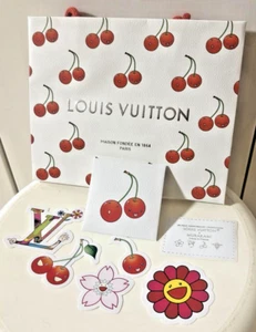 LOUIS VUITTON x TAKASHI MURAKAMI 6 STICKERS + Shopper Cherry 2025 JP - Picture 1 of 4