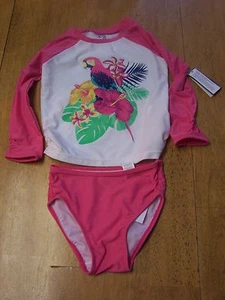 NWT bABY GAP 2 PC Long Sleeve TROPICAL PARROT RASHGUARD SWIMSUIT SZ 4  - Picture 1 of 2