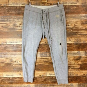 Abercrombie & Fitch Sweatpants Size L Mens Drawstring Gray Cotton button - Picture 1 of 8