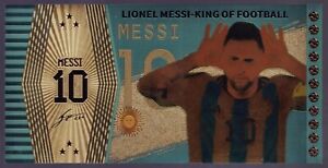 Lionel Messi King of Football Gold Foil Plastic Banknote